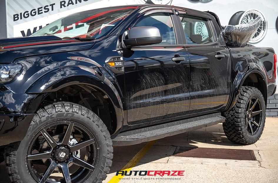 FORD RANGER AVALANCHE MATTE BLACK MILLED FONT